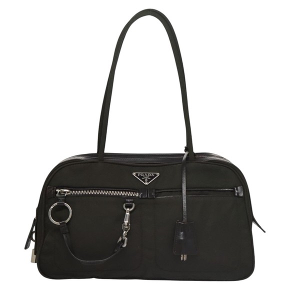 PRADA Hand Bag Nylon Khaki Silver Auth 103571 - Picture 13 of 16